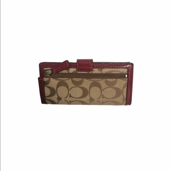 Coach vintage Y2K signature brown red checkbook wallet